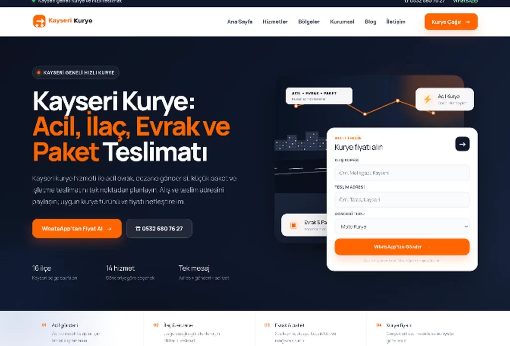 Kayseri Kurye proje görseli